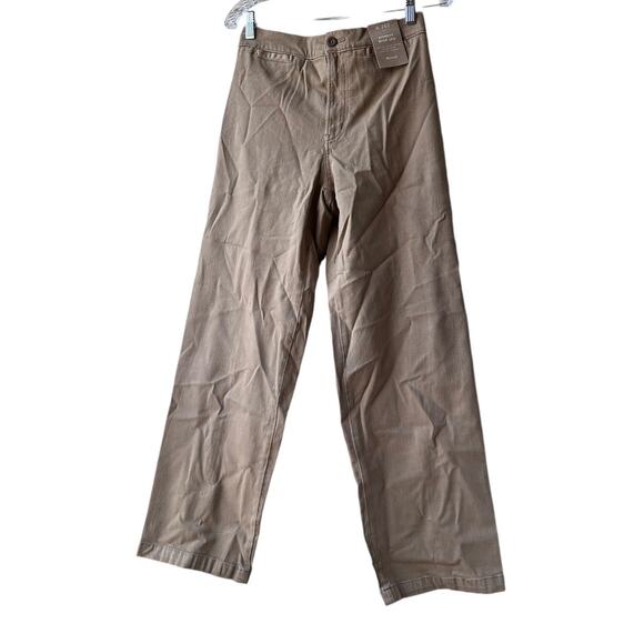 madewell the tall emmett wide-leg crop pant: welt pocket size t26 drill khaki - Picture 3 of 7